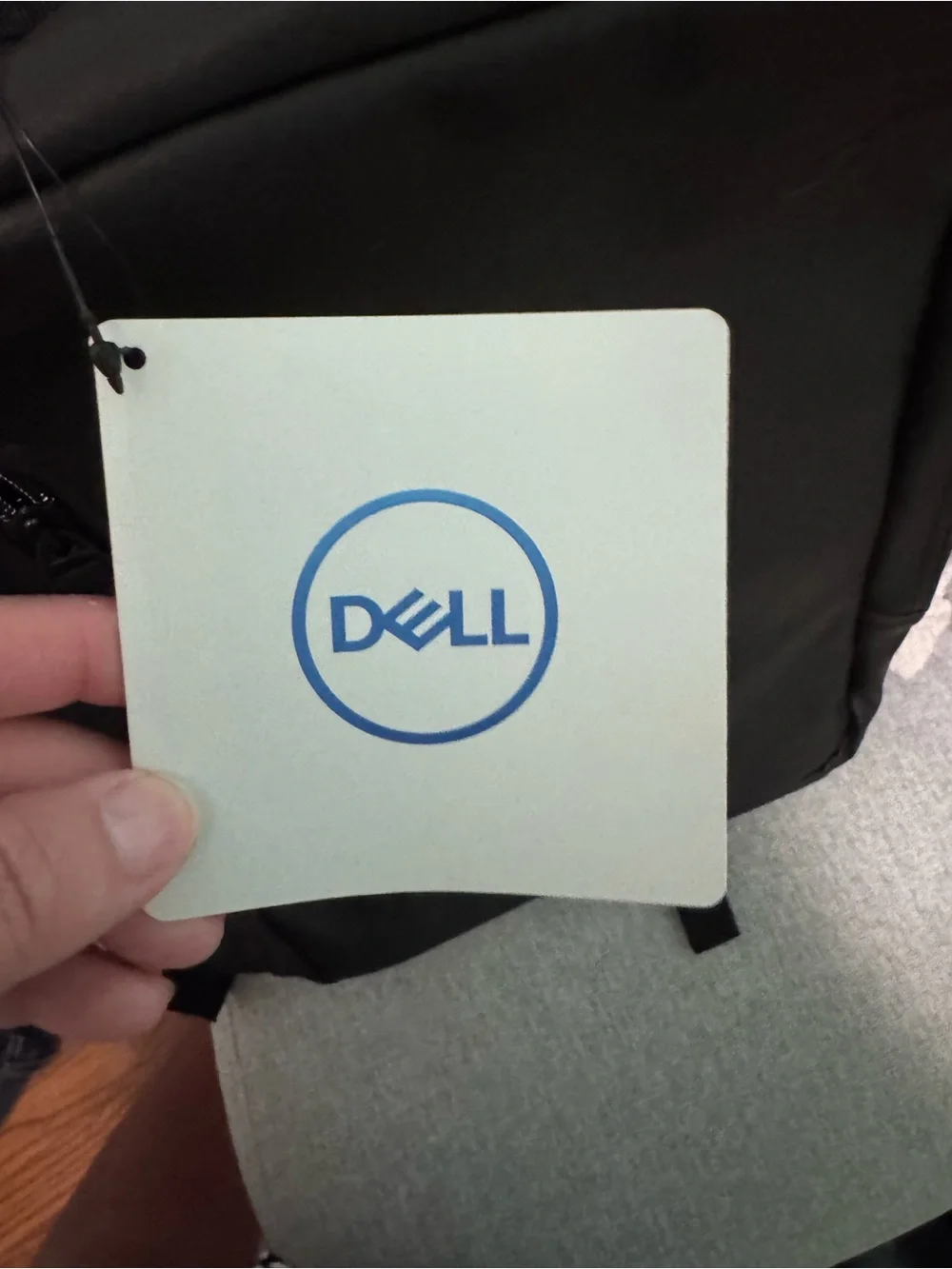 Dell Black Leather-Style Tech Laptop Backpack